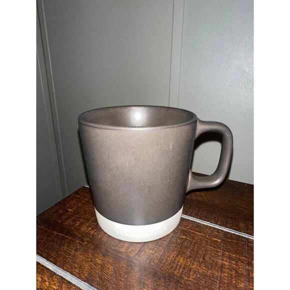 STARBUCKS 2018 Brown Dipped Iridescent Square Handle Coffee Mug White Bottom - Picture 2 of 12